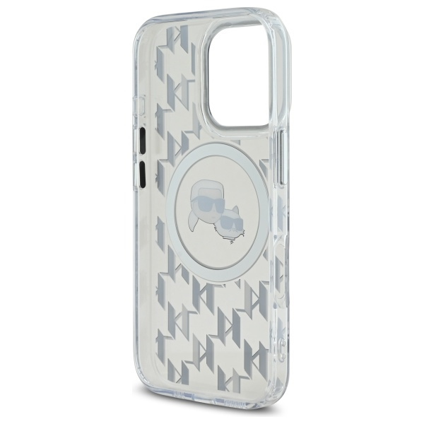 Etui Karl Lagerfeld iPhone 16 Pro Max 6.9" przezroczysty/transparent IML Monogram Karl&Choupette Head MagSafe