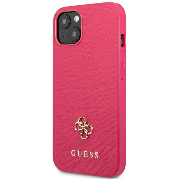 Etui GUESS Apple iPhone 13 Mini Saffiano 4G Small Metal Logo Różowy Hardcase