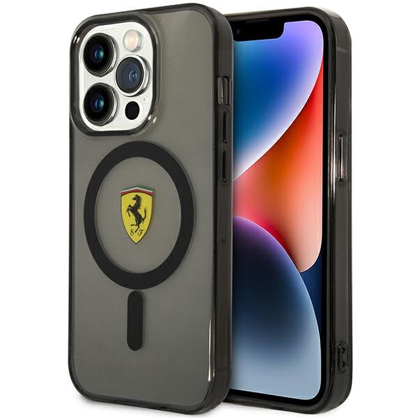 Etui Ferrari FEHMP14LURKK iPhone 14 Pro 6,1" czarny/black hardcase Translucent Magsafe Case