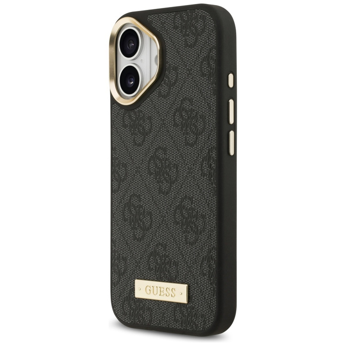Etui Guess 4G Logo Plate MagSafe do      iPhone 17 czarny