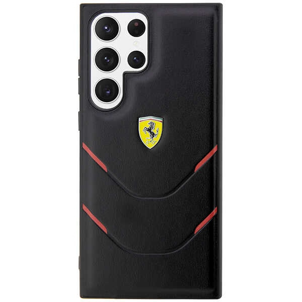 Etui Ferrari FEHCS23LPBAK S23 Ultra S918 czarny/black hardcase Hot Stamp Lines Case