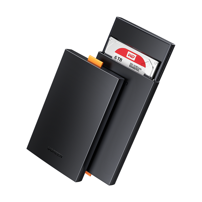 Ugreen kieszeń na dysk HDD SSD obudowa dysku SATA 2,5'' USB 3.2 Gen 1 (5 Gbps) micro USB SuperSpeed + kabel 0,5 m czarny (CM237 60353)