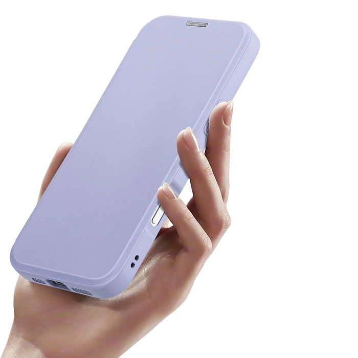 Etui Dux Ducis Skin X Pro na iPhone 16 Pro z MagSafe i klapką - fioletowe
