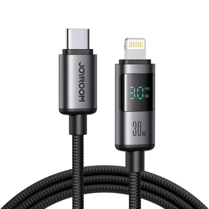 Kabel Joyroom S-A16 Pro Prism Series 30W USB-C - Lightning z wyświetlaczem 1,2m - czarny
