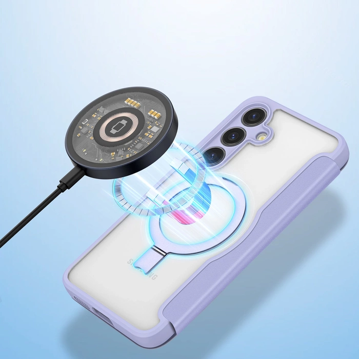 Etui Dux Ducis Skin X Pro z magnetycznym ringiem / podstawką do Samsung S24 Plus - fioletowe