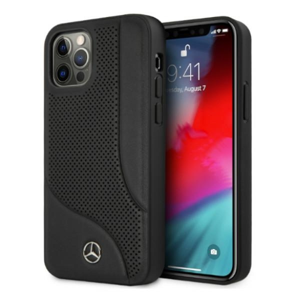 Etui MERCEDES Apple iPhone 12 Pro Max Leather Perforated Area Czarny Hardcase