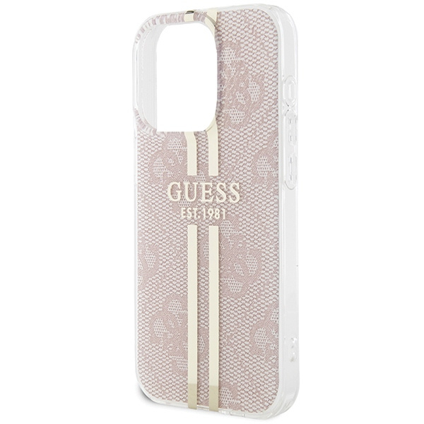 Etui Guess GUHCP15LH4PSEGP iPhone 15 Pro 6.1" różowy/pink hardcase IML 4G Gold Stripe Case
