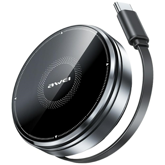 Ładowarka indukcyjna 3w1 AWEI W27 15W    z kablem USB-C Fast Charging czarny