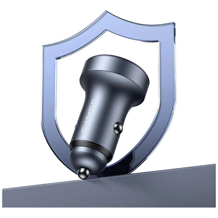 Ładowarka samochodowa USAMS CC327        Aluminium 45W USB-A USB-C tarnish