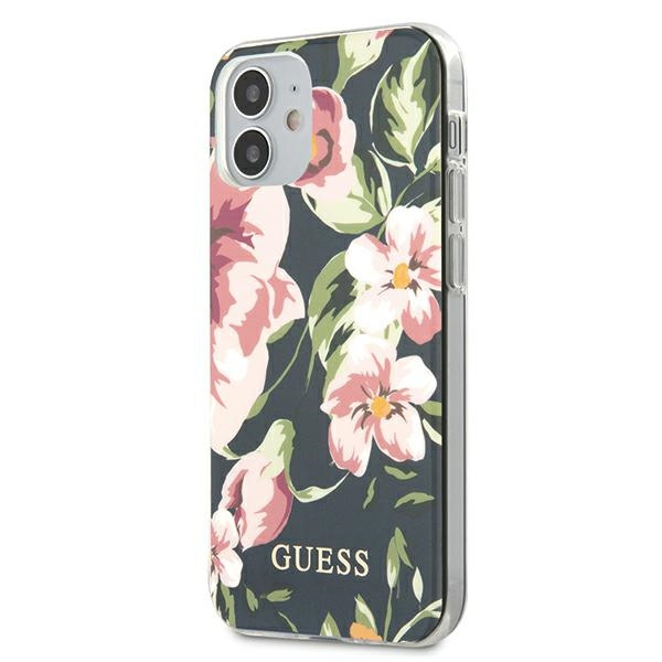 Etui GUESS Apple iPhone 12 Mini N°3 Flower Collection Granatowy Case