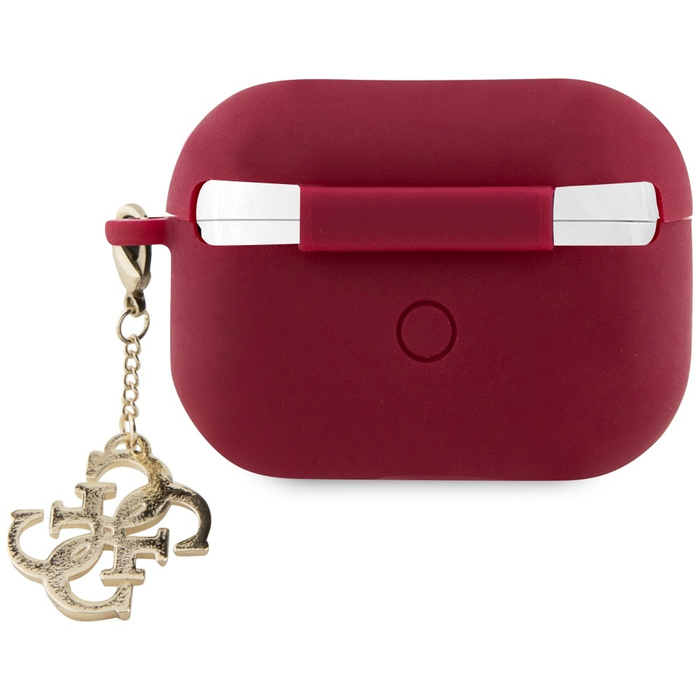 Etui Guess GUAP2LECG4M AirPods Pro 2 cover purpurowy/magenta Liquid Silicone Glitter Triangle Charm Case