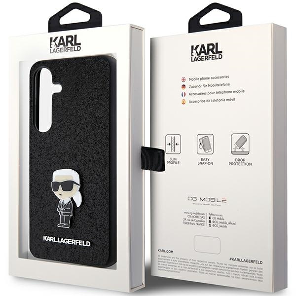 Etui Karl Lagerfeld KLHCS24SGKNPSK S24 S921 czarny/black hardcase Fixed Glitter Ikonik Logo Metal Pin Case