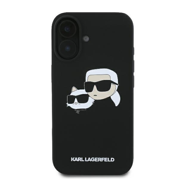 Karl Lagerfeld KLHMP16SSKCHPPLK iPhone 16 6.1" czarny/black hardcase Silicone Double Heads Print MagSafe