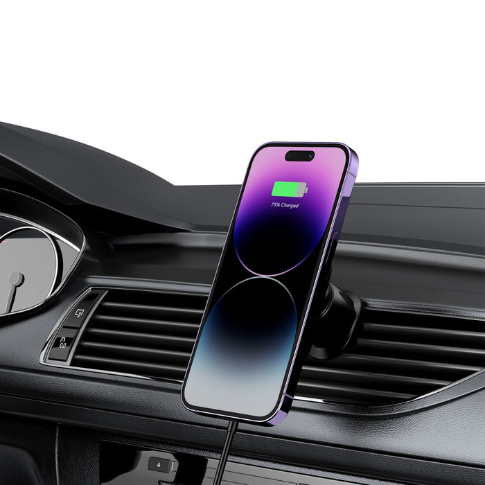 UCHWYT TECH-PROTECT MM15W-V1 MAGNETIC MAGSAFE VENT CAR MOUNT WIRELESS CHARGER 15W BLACK