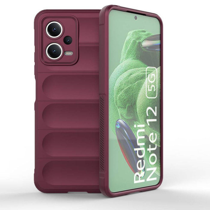 Etui Magic Shield Case etui do Xiaomi Redmi Note 12 5G / Poco X5 5G elastyczny pancerny pokrowiec burgundowe Case