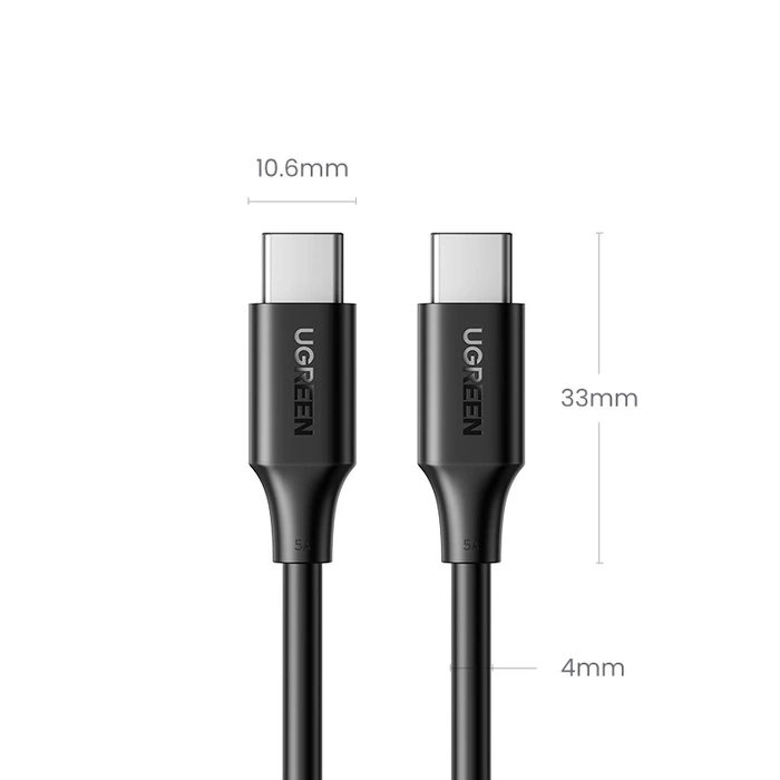 Kabel USB-C do USB-C UGREEN 15177, 1,5m (czarny)