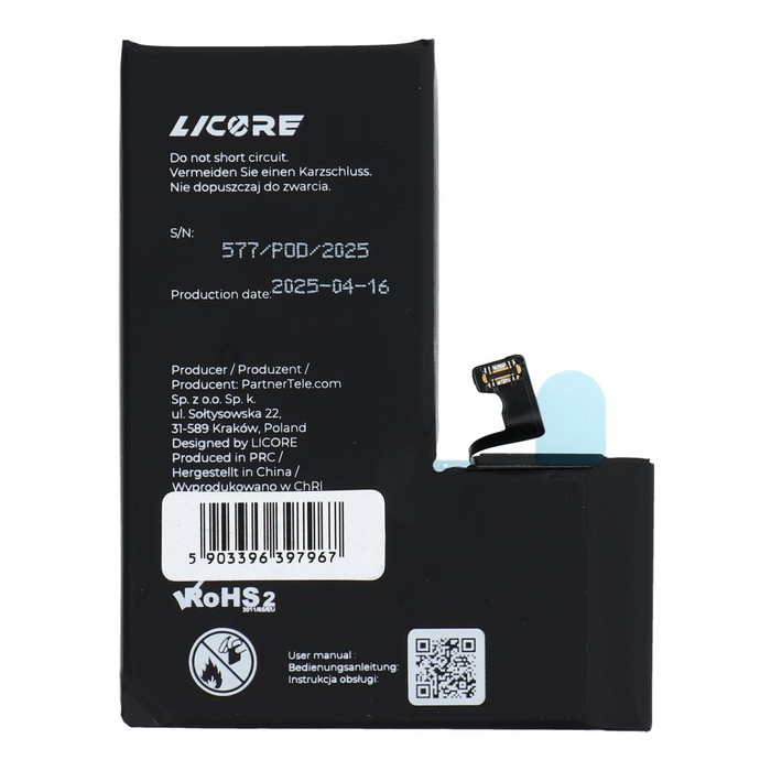 LICORE bateria do IPHONE 15 Pro 3274 mAh
