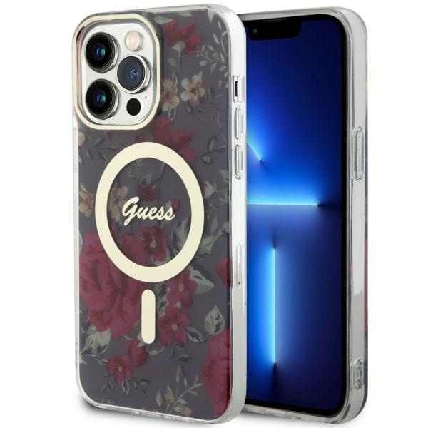 Etui Guess GUHMP14XHCFWSA iPhone 14 Pro Max 6.7" zielony/khaki hardcase Flower MagSafe Case