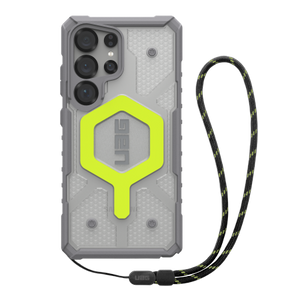 UAG Pathfinder Clear Magnet Bundle -  obudowa ochronna do Samsung Galaxy S25 Ultra 5G z wbudowanym modułem magnetycznym oraz smycz na nadgarstek do telefonu (active neon)