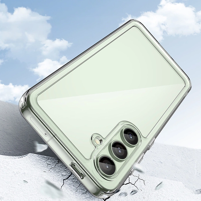 Etui silikonowe Outer Space Case z żelową ramką do Samsung Galaxy S24 FE - przezroczyste