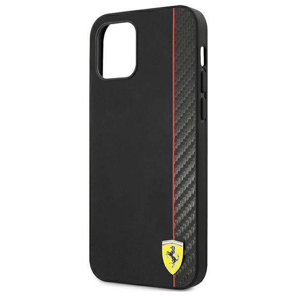 Etui FERRARI Apple iPhone 12 Mini On Track Carbon Stripe Czarny Hardcase