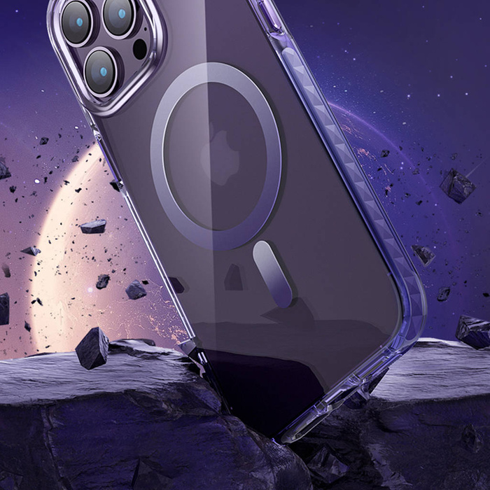 Etui Kingxbar Pqy Ice Crystal Series Magnetyczne Etui iPhone 14 Plus Magsafe Szare Case