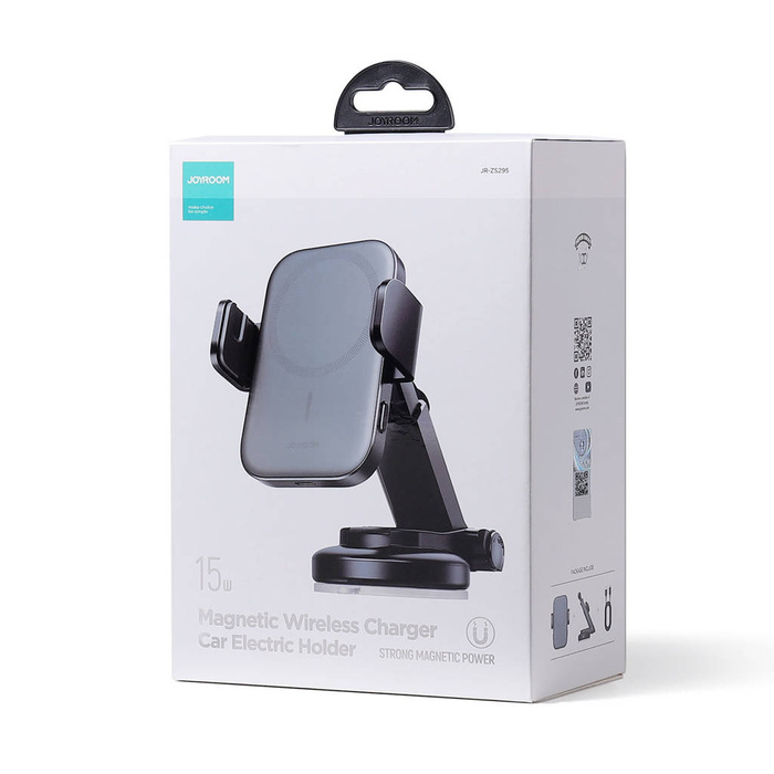 Joyroom samochodowy uchwyt magnetyczny bezprzewodowa indukcyjna ładowarka Qi 15W (kompatybilna z MagSafe do iPhone) na deskę rozdzielczą (JR-ZS295)