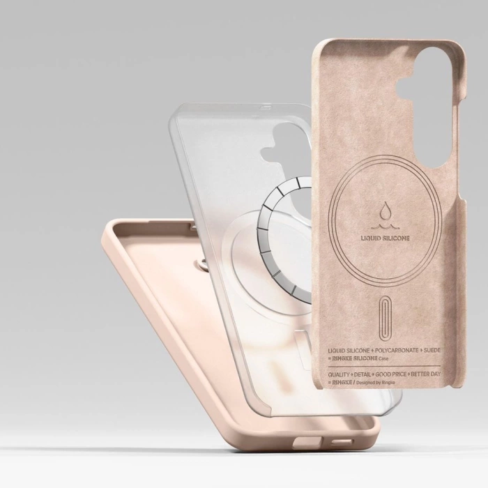 Etui RINGKE SILICONE MAGNETIC MAGSAFE GALAXY S25+ PLUS PINK SAND