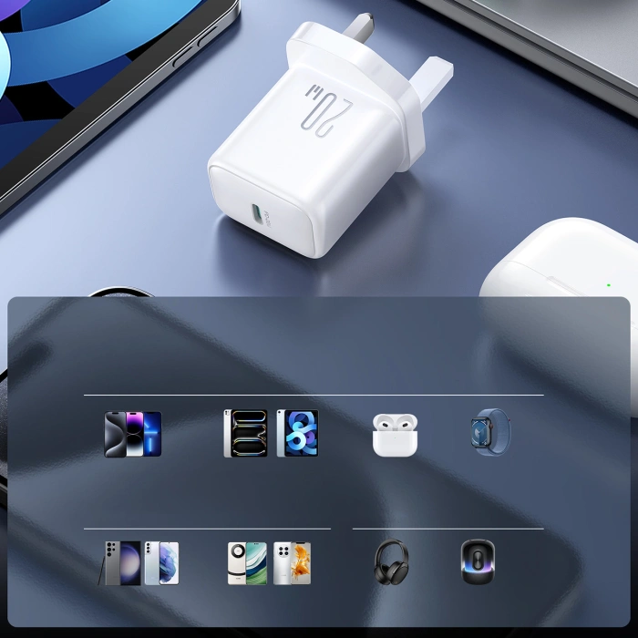 Ładowarka sieciowa Joyroom JR-TCF20 PD 20W (wtyczka UK) - biała