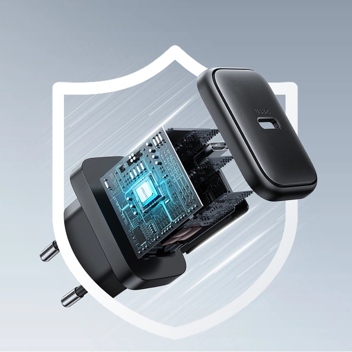 Ładowarka Joyroom JR-TCF23 sieciowa USB-C 25W SFC / PPS / PD - czarna + kabel USB-C / USB-C 1m