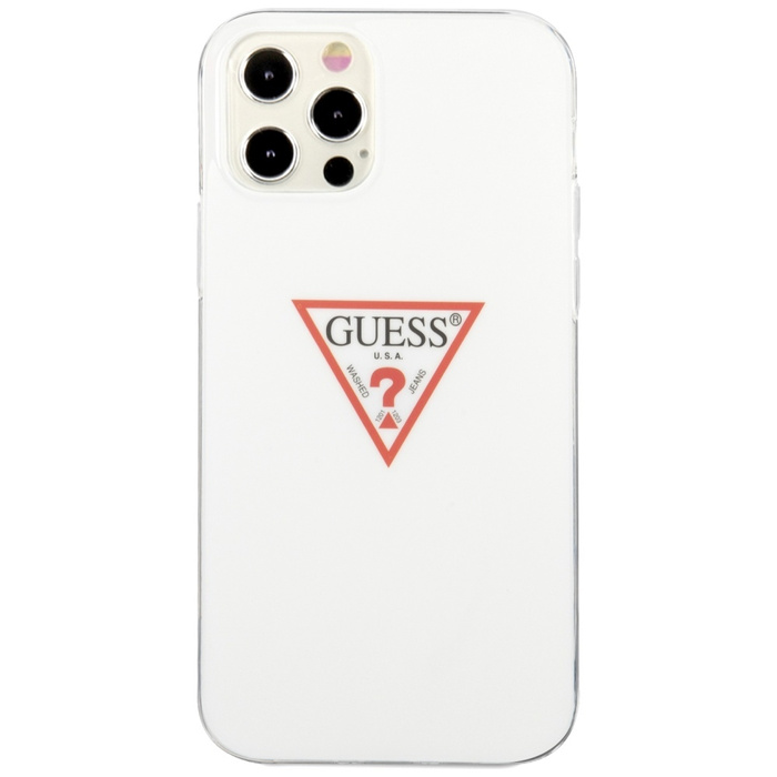 Etui GUESS Apple iPhone 12 12 Pro Triangle Collection Biały Hardcase