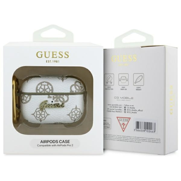 Guess GUAP2PG4GPH AirPods Pro 2           (2022/2023) cover biały/white 4G Hook