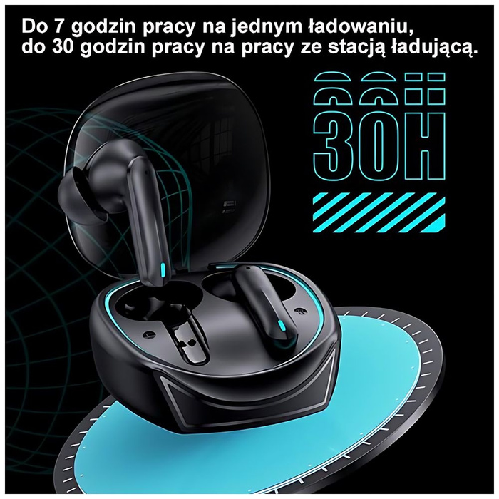 USAMS Słuchawki Bluetooth 5.3 TWS XJ13 series Gaming Earbuds bezprzewodowe czarny/black BHUXJ01 (US-XJ13)