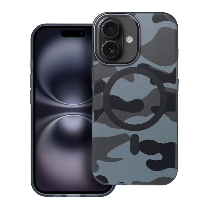 Etui na iPhone 16 Forcell F-Protect Levels Dual Layer 4D technology zgodny z MagSafe Military Drop-Test black camo
