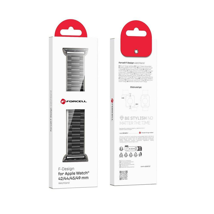 FORCELL F-DESIGN FA10 pasek do APPLE Watch 38 / 40 / 41 mm czarny