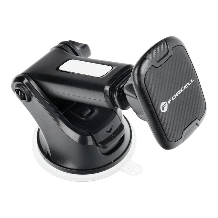 Uchwyt na telefon do samochodu magnetyczny Forcell F-Grip Carbon H-CT327 do szyby / deski czarny