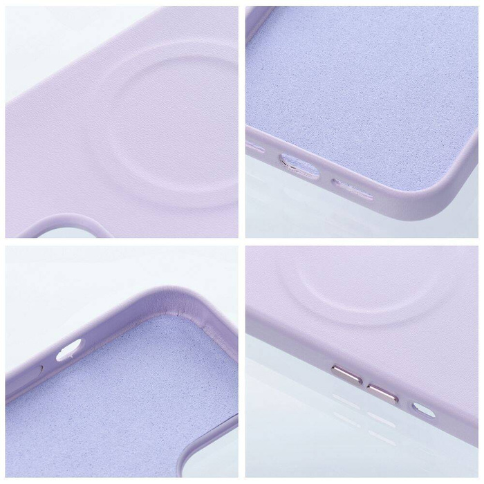 ROAR futerał LEATHER MAG kompatybilny z MagSafe do IPHONE 12 Pro Max Fioletowy