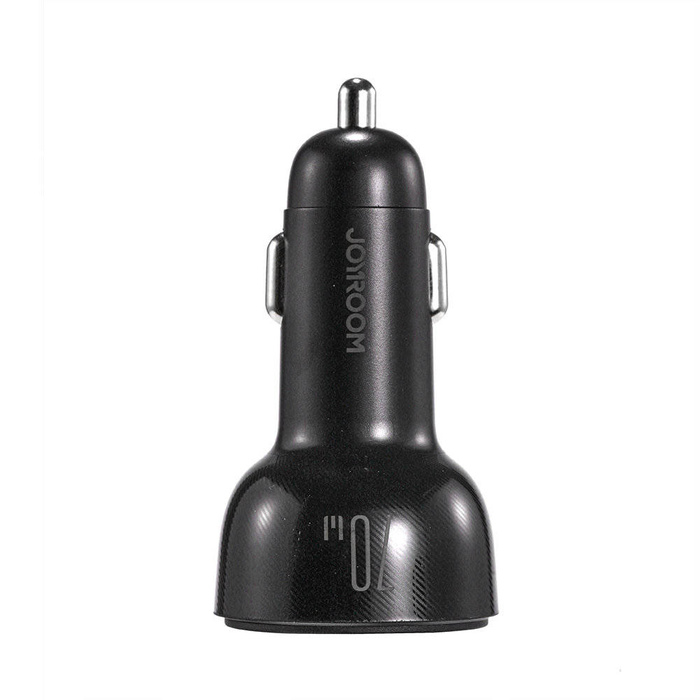 Joyroom ładowarka samochodowa 70W z 3 portami: USB, 2 x USB C czarna (JR-CL26)