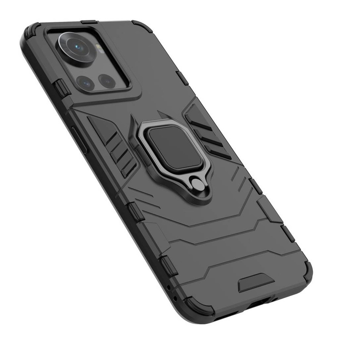 Ring Armor pancerne hybrydowe etui pokrowiec + magnetyczny uchwyt OnePlus Ace czarny