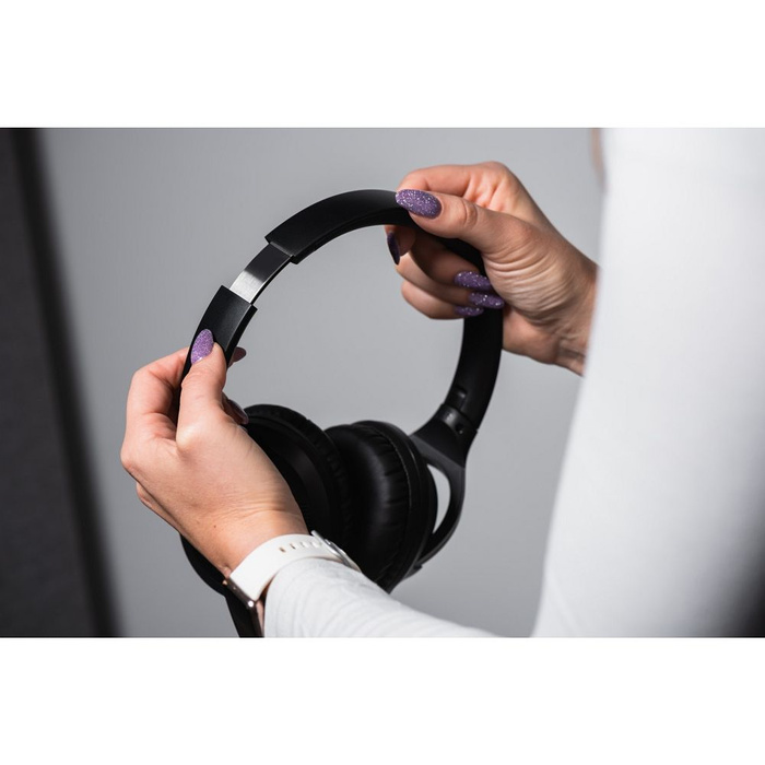 Słuchawki bezprzewodowe nauszne Forcell F-Audio Vibe ANC ENC + TUYA APP czarne