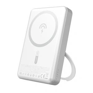 Powerbank Dudao K28 10000mAh PD 22.5W z MagSafe z metalową obudową i pierścieniem-podstawką - srebrny