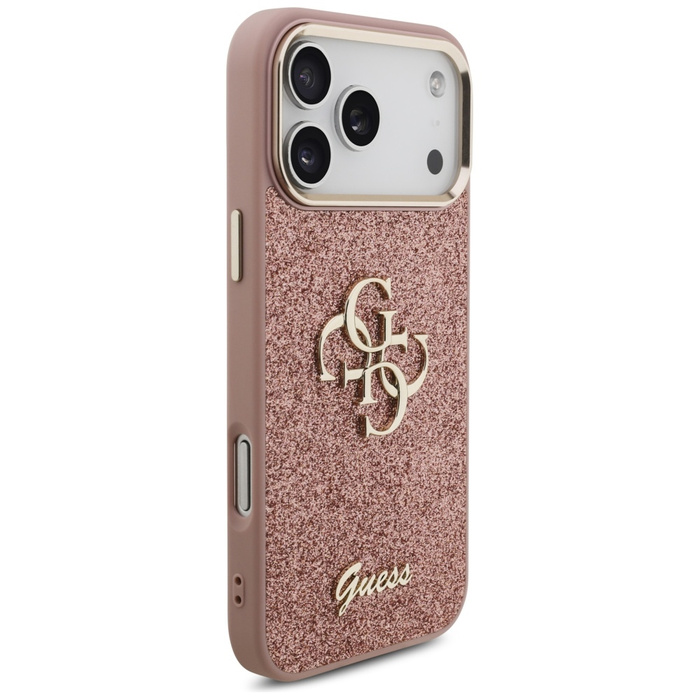 Etui Guess Fixed Glitter Big 4G Metal    Frame do iPhone 17 Pro Max różowy