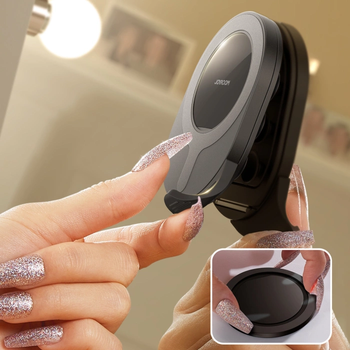Uchwyt na smartfona z podstawką i przyssawkami Joyroom JR-ZS418 z MagSafe - czarny