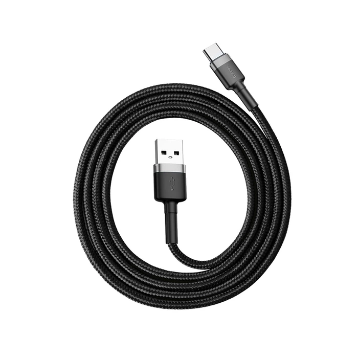 Kabel Baseus Cafule USB-A / USB-C QC 3.0 3A 1 m - czarno-szary