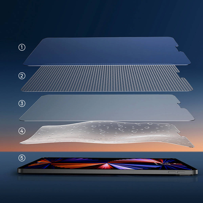 Baseus 2x Full-glass film 0,3mm folia do iPad Pro 12.9'' 2021 (5 gen.) / 2020 (4 gen.) / 2018 (3 gen.) z zestawem montażowym