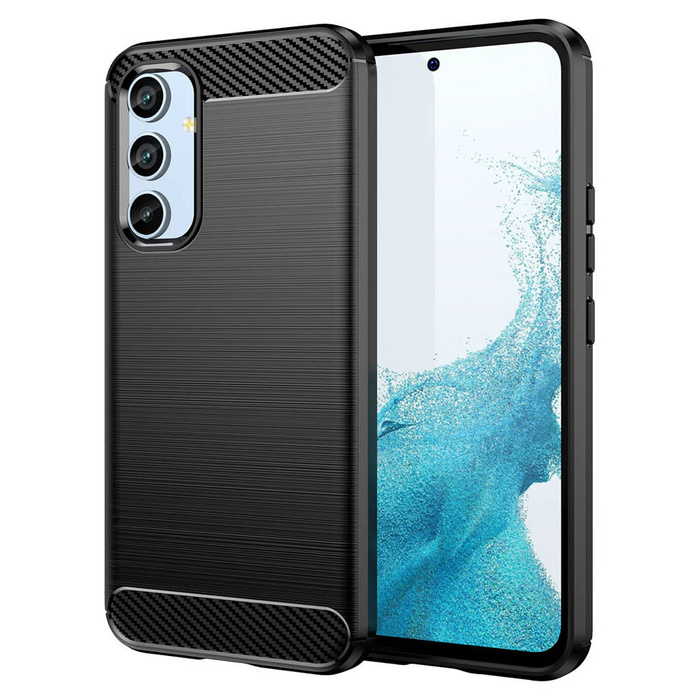 Etui Carbon Case etui do Samsung Galaxy A54 5G elastyczny silikonowy karbonowy pokrowiec niebieskie Case