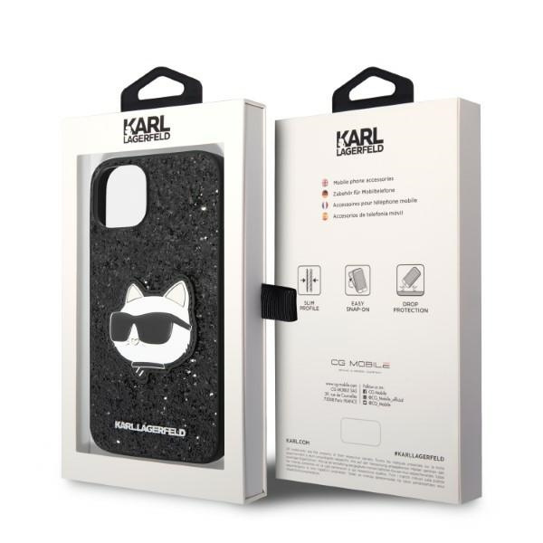 Etui Karl Lagerfeld iPhone 14 Plus 6,7" czarny/black hardcase Glitter Choupette Patch