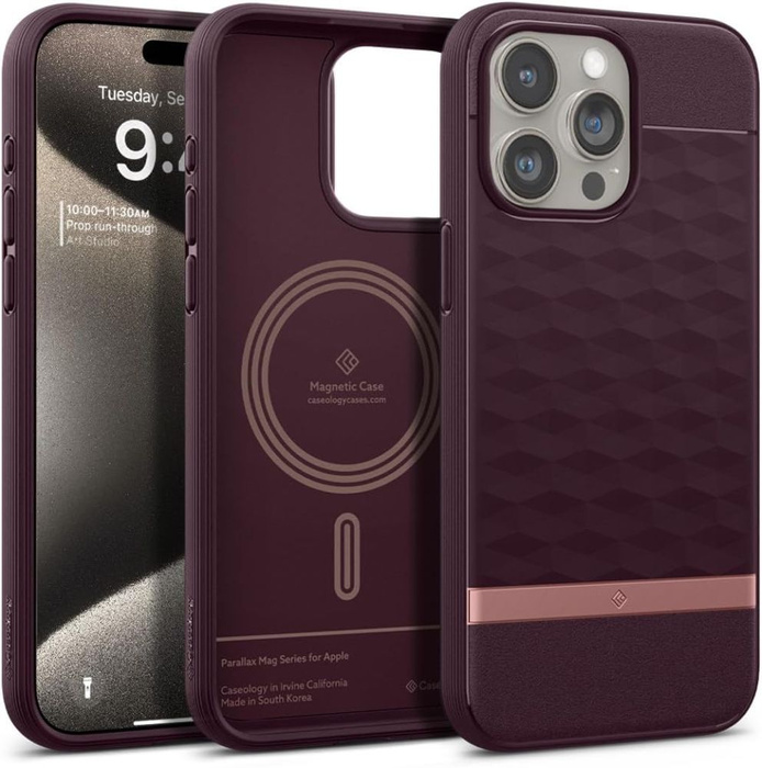 Etui iPhone 15 Pro Max Caseology Parallax Mag Magsafe Burgundy Case