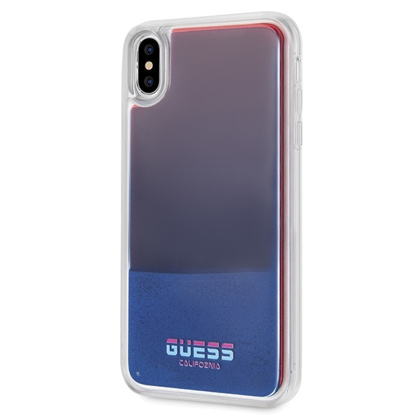 Etui GUESS Apple iPhone Xs Max California Glow In The Dark Niebieski Hardcase