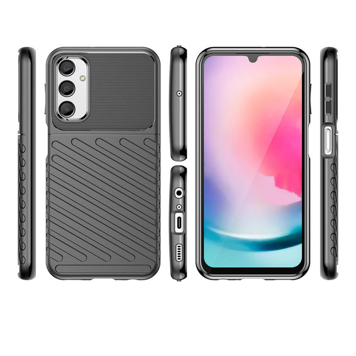 Etui Thunder Case etui do Samsung Galaxy A24 4G silikonowy pancerny pokrowiec czarne Case